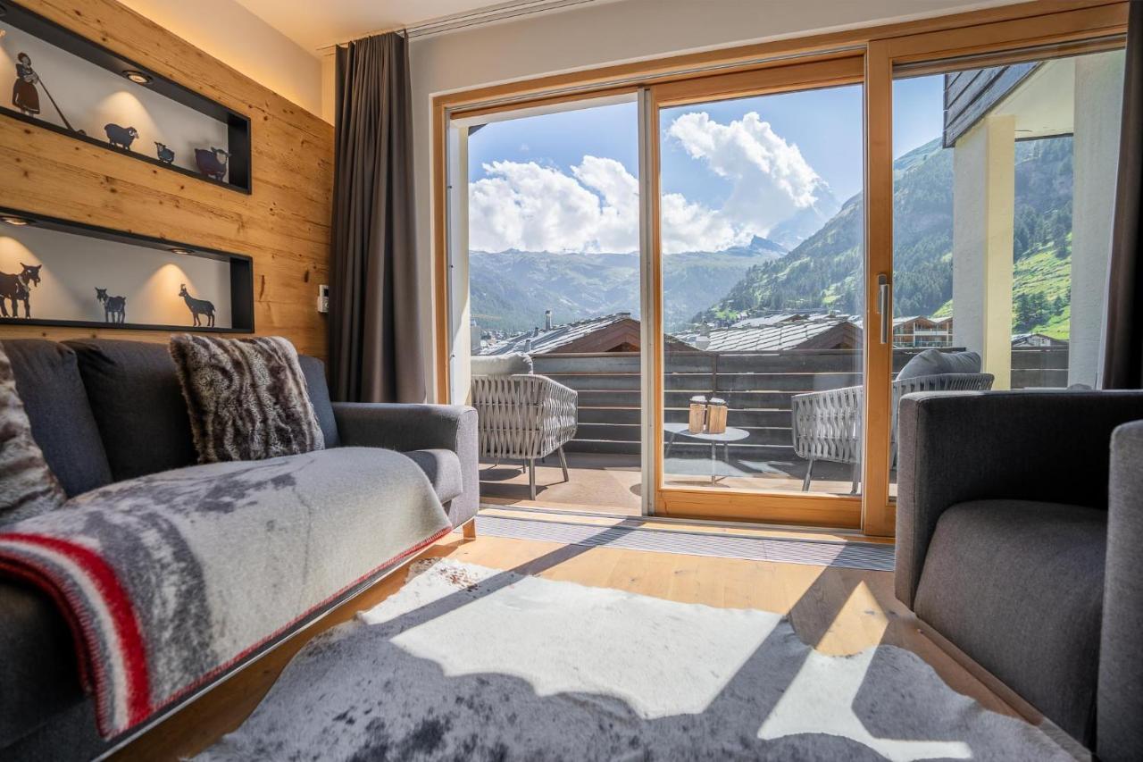Moderne Wohnung Mit Ausblick Und Viel Sonne Церматт Экстерьер фото